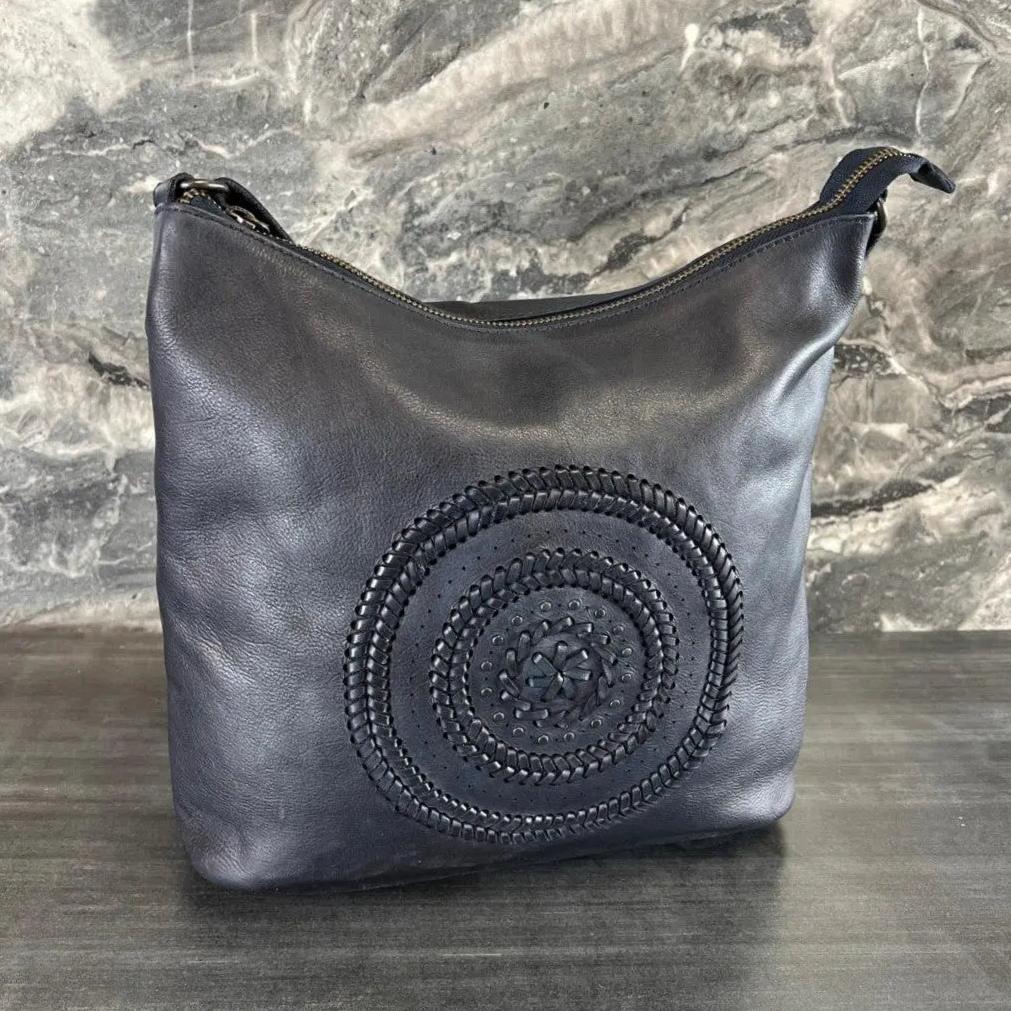 MET Floral Stitch Leather Tote Bag for Women - Adjustable Shoulder Strap, Spacious Handbag for Work, Travel & Daily Use