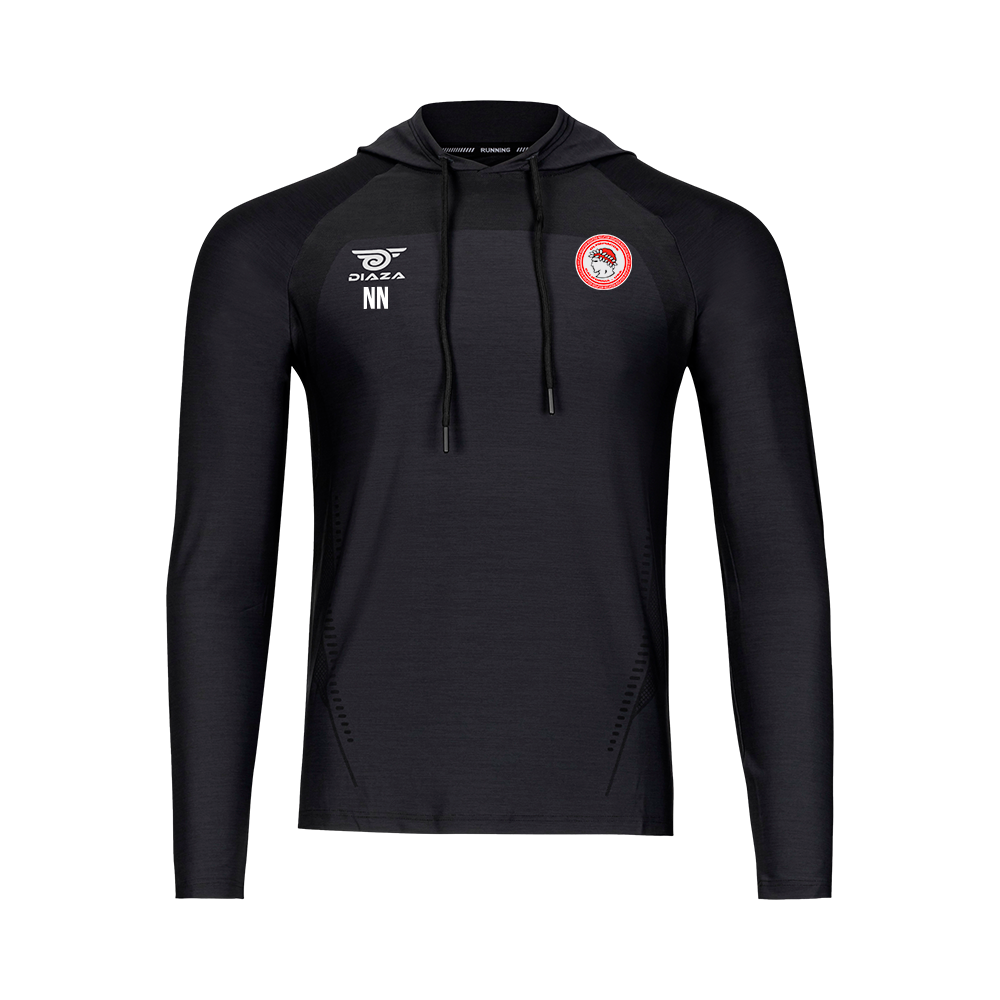 Olympiacos Suba Hooded Long Sleeve Black Sweatshirt for Men - Comfortable Pullover Hoodie for Casual Wear, Sports & Outdoor Activities