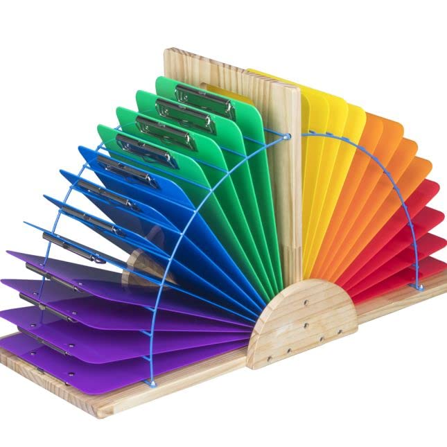 Sturdy Wood & Wire Double Clipboard Stand - Durable Teacher & Office Organizer with Easy Assembly - Perfect for Classroom Supplies & Home Office Organization