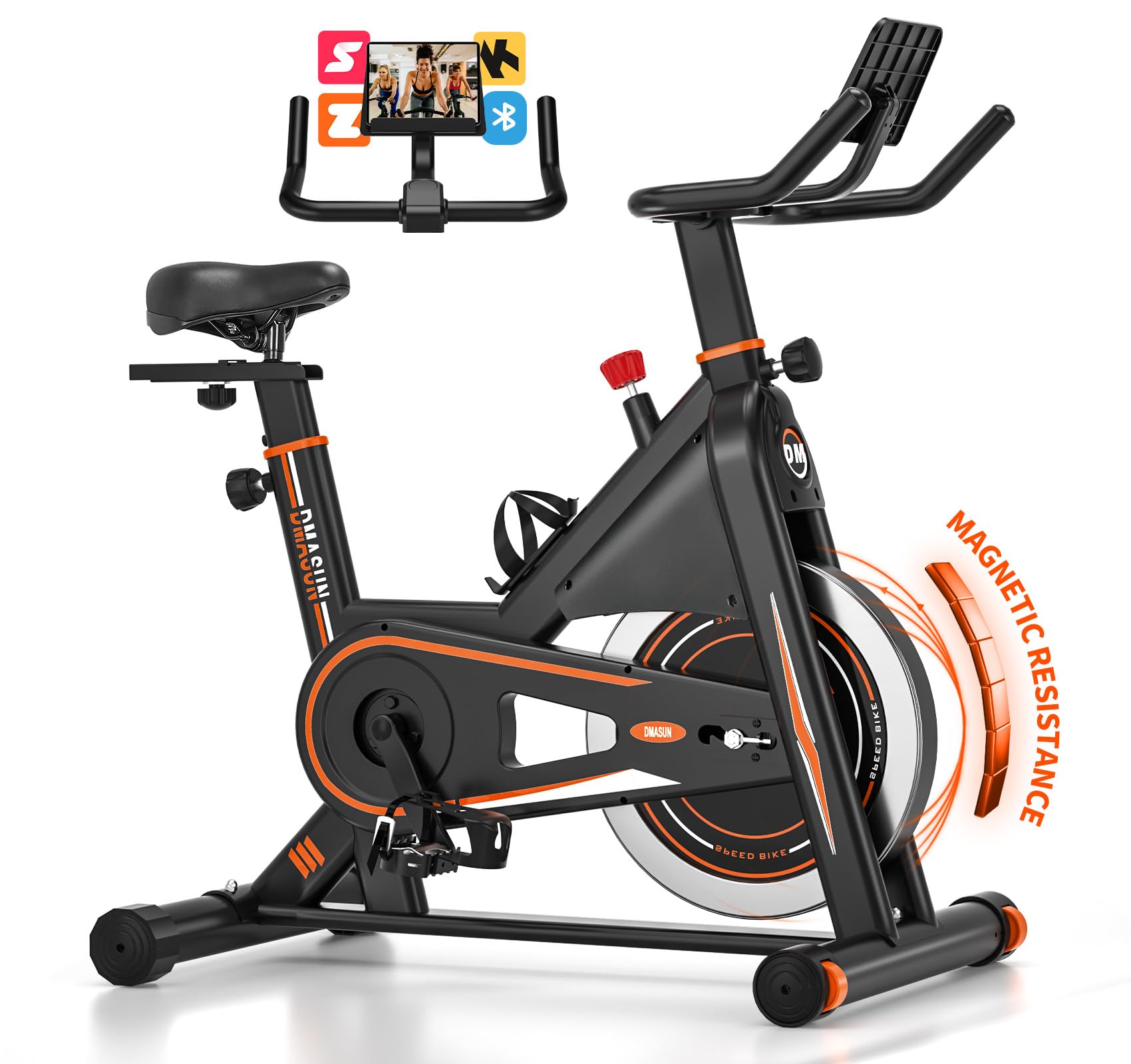 DMASUN Magnetic Resistance Exercise Bike for Home Gym - Indoor Cycling Bike with Comfortable Seat Cushion & Digital Display - Heart Rate Monitor - Perfect for Cardio Workouts & Weight Loss Training