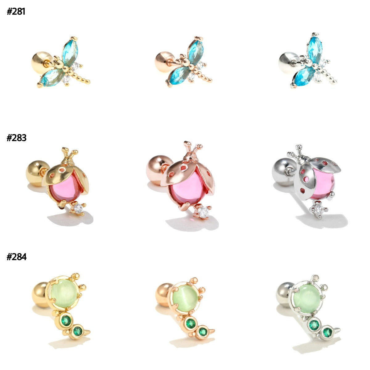 20G Cartilage Tiny Stud Earrings - Flat Back Helix Earrings for Women | EGD0281 | Perfect for Daily Wear, Piercing Jewelry Gift