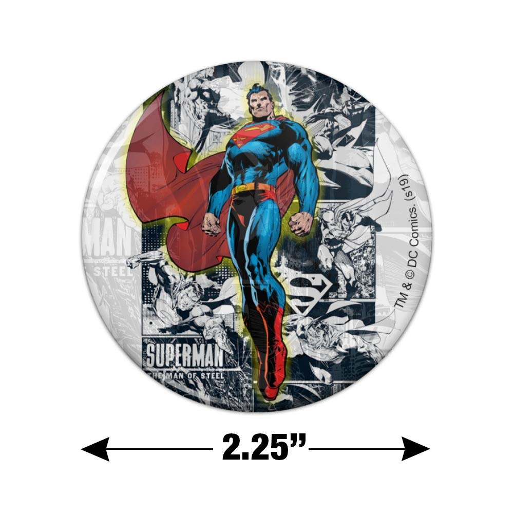 Superman Glow in The Dark Refrigerator Magnet - Decorative Fridge Button for Kitchen, Office, Dorm & Home Organization (Superhero Collectible Gift)