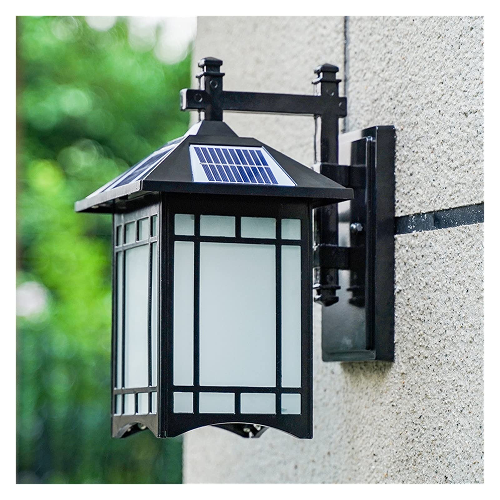 Vintage Solar Wall Sconce - Black LED Outdoor Wall Light with Waterproof Design for Garden, Patio & Pathway Lighting | Solar Powered Battery Lamp for Energy Saving Night Illumination