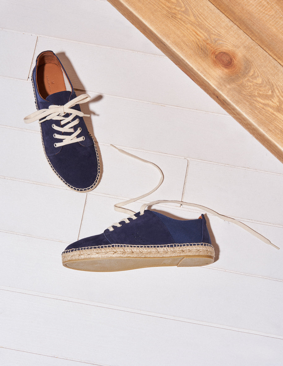 Raymond Suede & Canvas Espadrilles - Navy Blue Comfortable Summer Shoes for Beach, Casual Wear, and Outdoor Activities