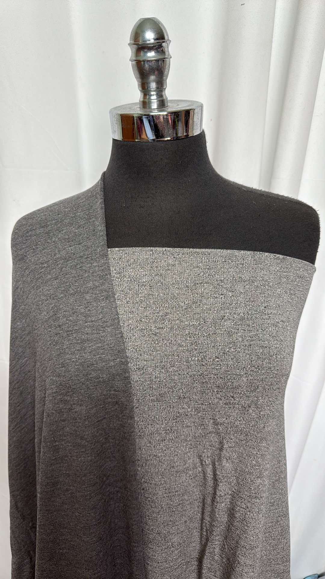 Double Grey Fabric Bundle - 2 Yards Light Grey Cotton Spandex & 1+ Yard Dark Grey Bamboo Spandex (72