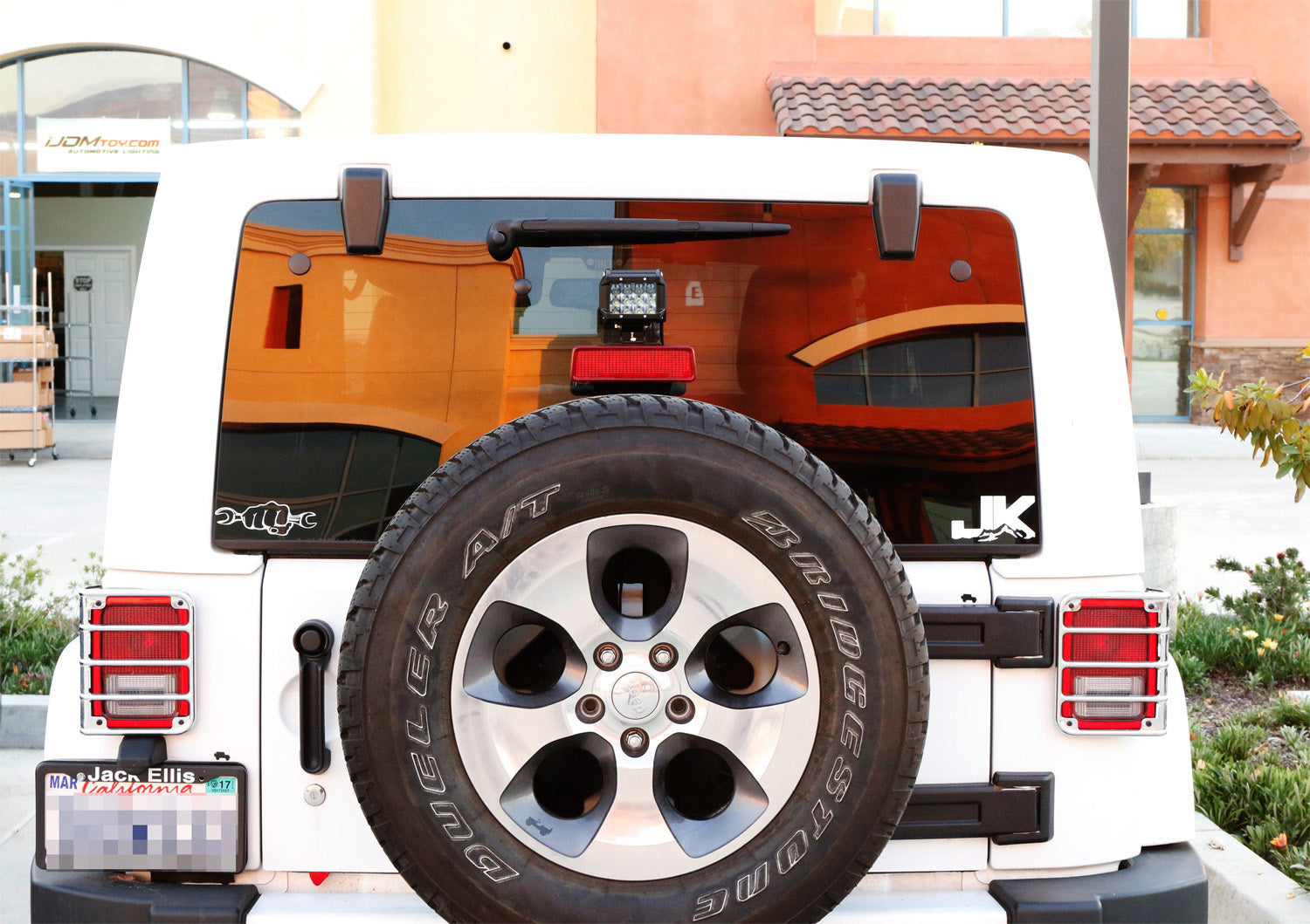 36W LED Pod Light with Above 3rd Brake Light Bracket & Wiring Harness - Compatible with 2007-2017 Jeep Wrangler JK - Perfect for Off-Roading, Night Driving & Emergency Lighting