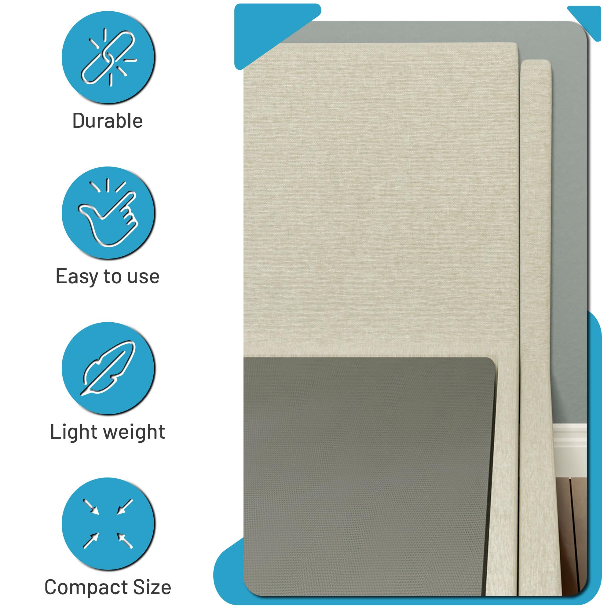 Greaton 1.5-Inch Split Bunkie Board for Mattress Support - King Size Bed Foundation, Fully Assembled, Enhanced Comfort & Durability, Grey - Perfect for Platform Beds, Adjustable Bases & Box Spring Replacement