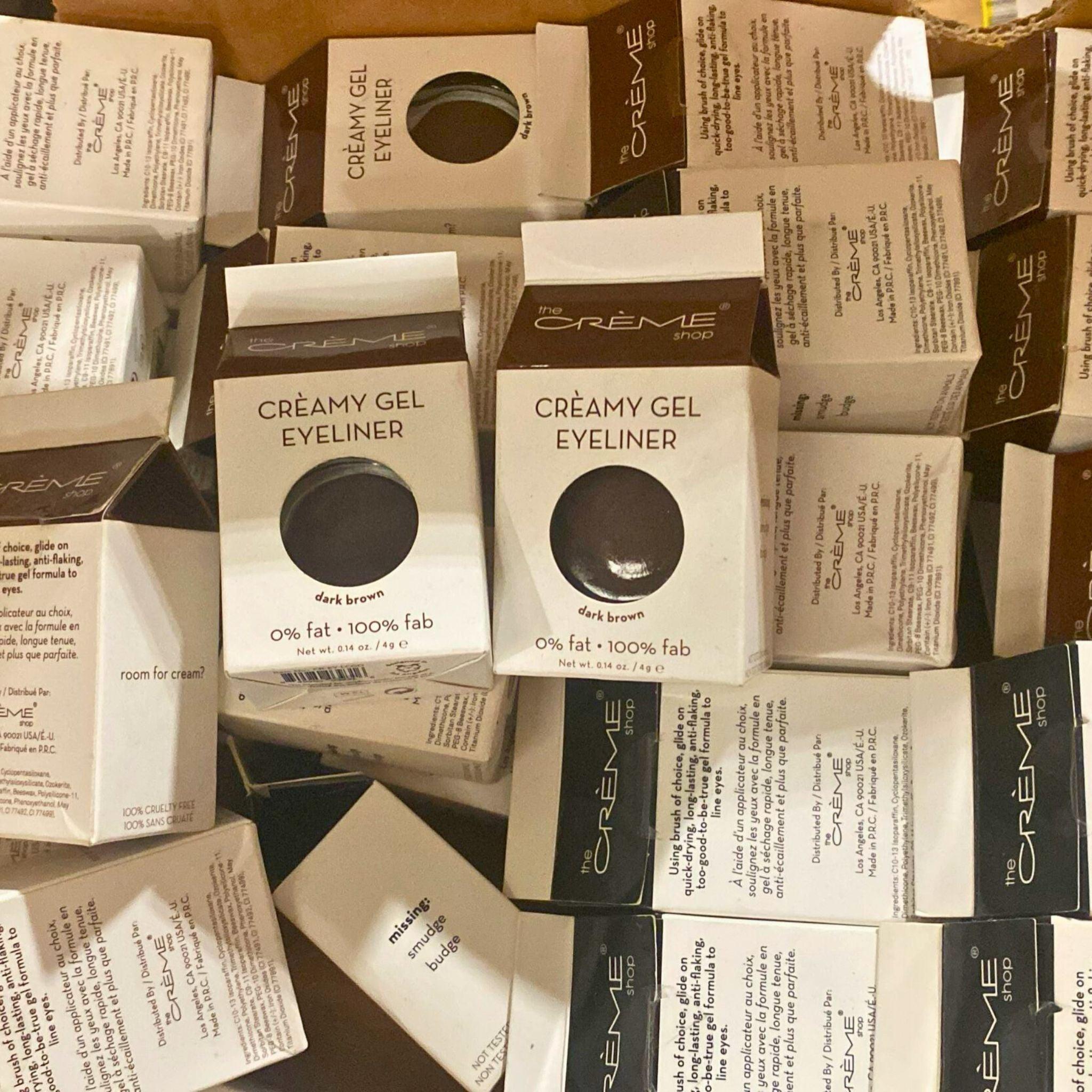 The Creme Shop Creamy Gel Eyeliner - Dark Brown - 0.14oz (4g) - Waterproof & Smudge Proof - 40 Piece Bulk Set - Perfect for Professional Makeup Artists & Beginners - Great for Everyday Wear, Special Occasions & Photo Shoots