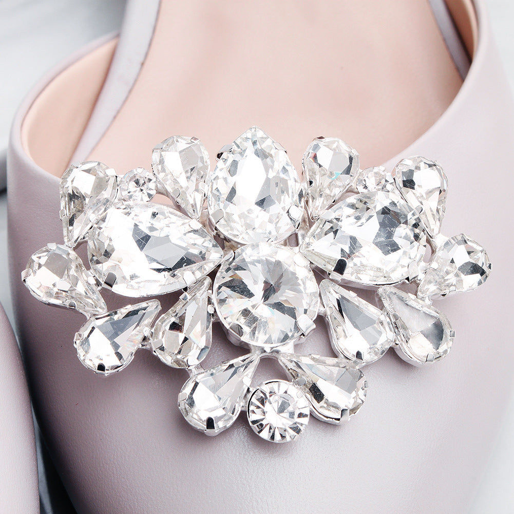 1 Pair DIY Crystal Rhinestone Wedding Shoe Buckles - Elegant Bridal Shoe Accessories for Wedding, Prom, Party & Special Occasions