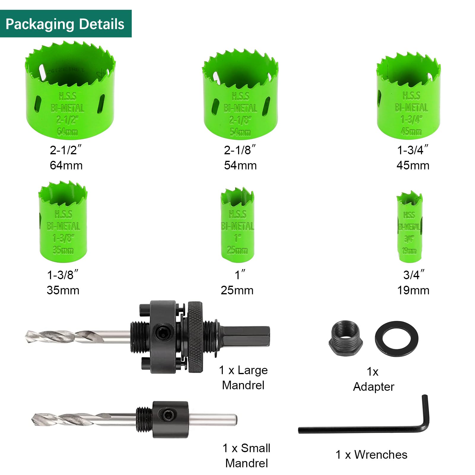 Bi-Metal Hole Saw Kit 10PCS - 3/4