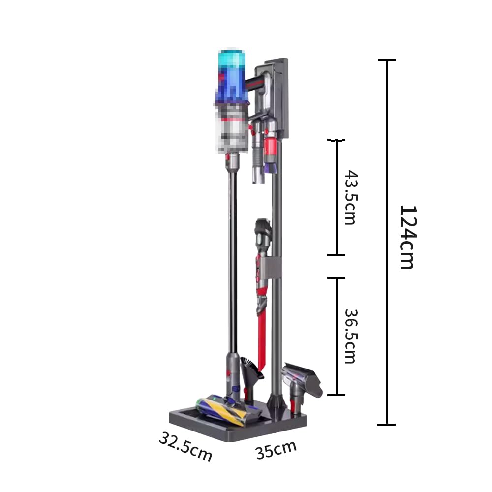 Laymi Vacuum Stand for Dyson V7 V8 V10 V11 V12 V15 - Sturdy Aluminum Docking Station with Accessory Holder & Cable Slot | Compact Storage Bracket for Dyson Cordless Vacuums | Perfect for Home, Garage & Office Organization