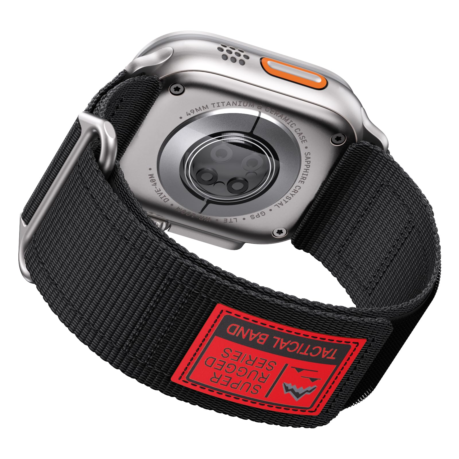 PremiFit Ultra Band for Apple Watch - Compatible with Apple Watch Ultra 2/Ultra 49mm, Series 9/8/7 45mm, SE2/SE/6/5/4 44mm, 3/2/1 42mm - Durable Nylon Sport Strap for Men & Women - Perfect for Running, Gym & Outdoor Activities