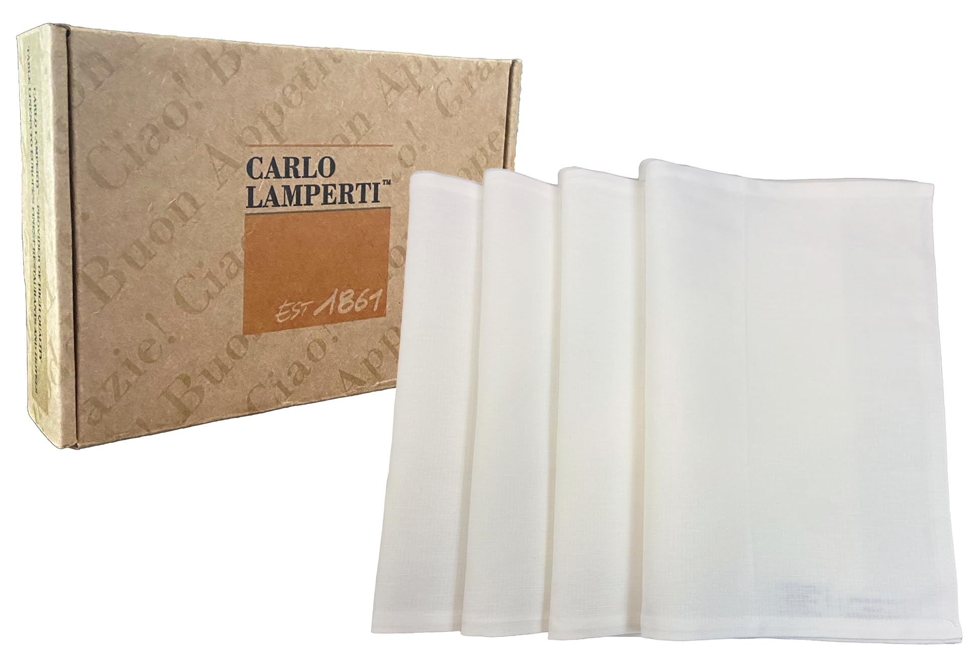Premium Italian Cotton & Linen Placemats Set of 4 - 20x14 Inch Washable Table Mats for Dining, Kitchen & Entertaining - Carlo Lamperti Minimalist Fabric Place Mats (56% Cotton 44% Linen)