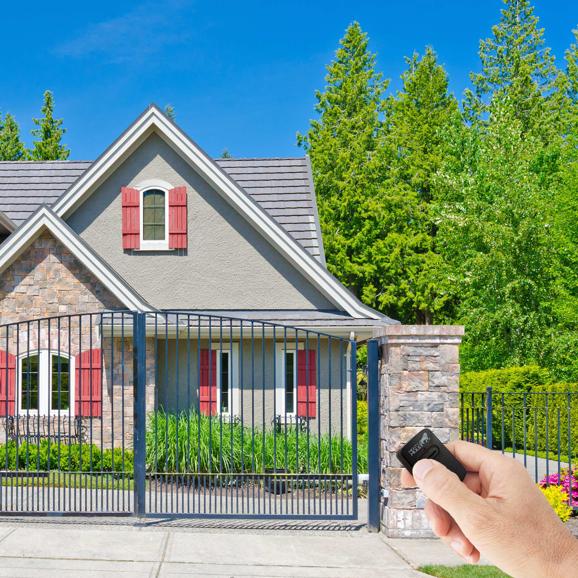 Mighty Mule FM135 Single Button Gate Opener Remote - Black | Wireless Garage & Driveway Access Control for Home Security