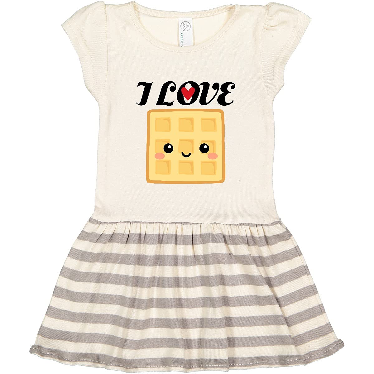 Inktastic Waffle Lover I Love Waffles Toddler Dress - Cute Waffle Print Girls' Outfit for Breakfast, Brunch & Family Gatherings