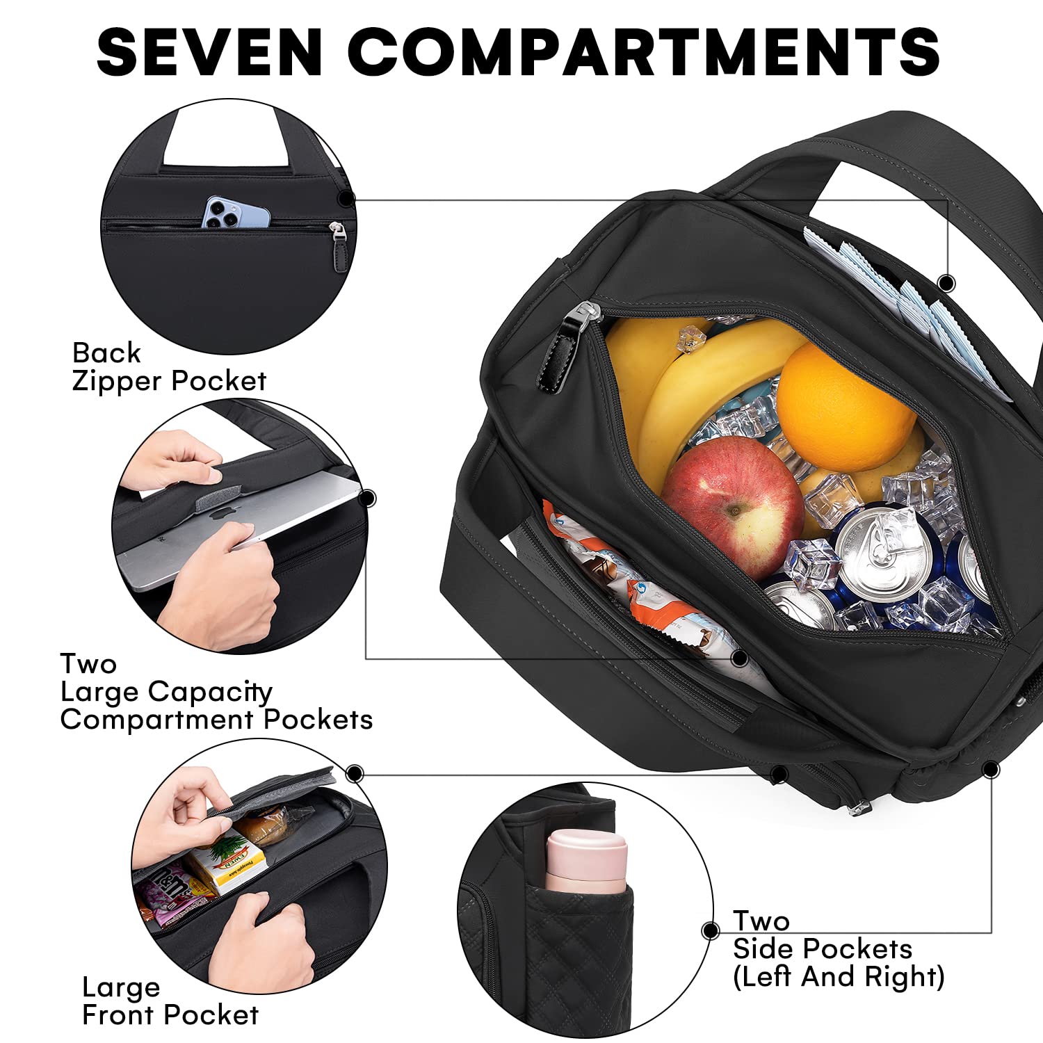 Artelaris Insulated Lunch Bag for Women - Large Leakproof Cooler Lunch Box for Work & School - Stylish Reusable Lunch Tote Bag for Office, Picnic & Outdoor Activities