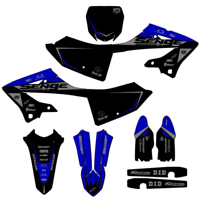 2022-2025 Yamaha YZ250 2-Stroke Motorcycle Graphics Kit - Binary Blue Senge Design | Full Body Decal Sticker Set for Off-Road Racing & Motocross