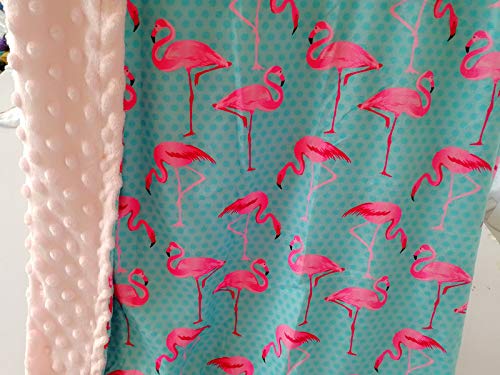 Super Soft Baby Blanket - Double Layer Minky Blanket with Dotted Backing, Pink Flamingo Design, 30 x 47 Inch | Perfect for Newborns, Nursery, Stroller, Toddler Crib Bedding | Ideal for Boys & Girls | Cozy Security Blanket for Sleeping, Travel & Playtime