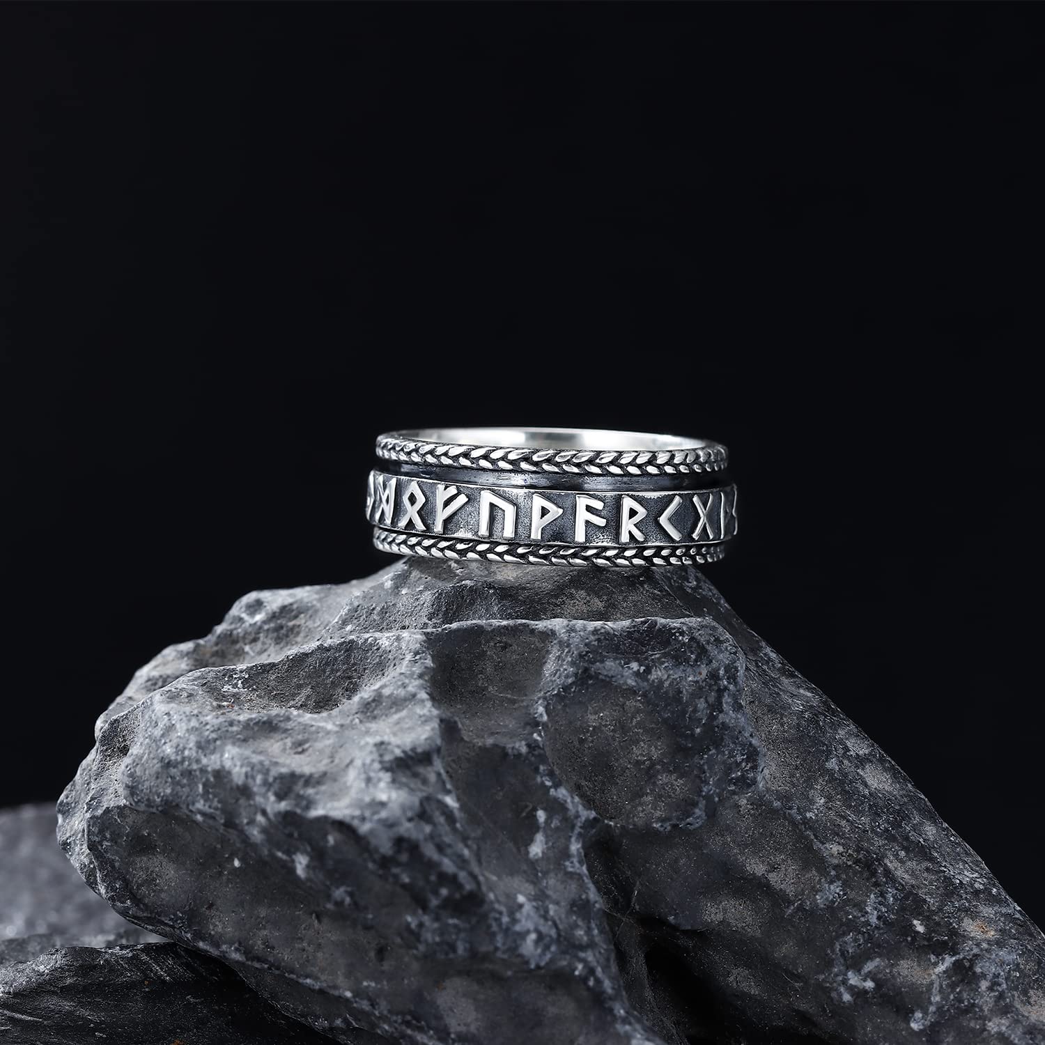 Viking Spinner Ring 925 Silver Stress Relief Jewelry for Women & Men - Perfect for Anxiety Relief & Gifting