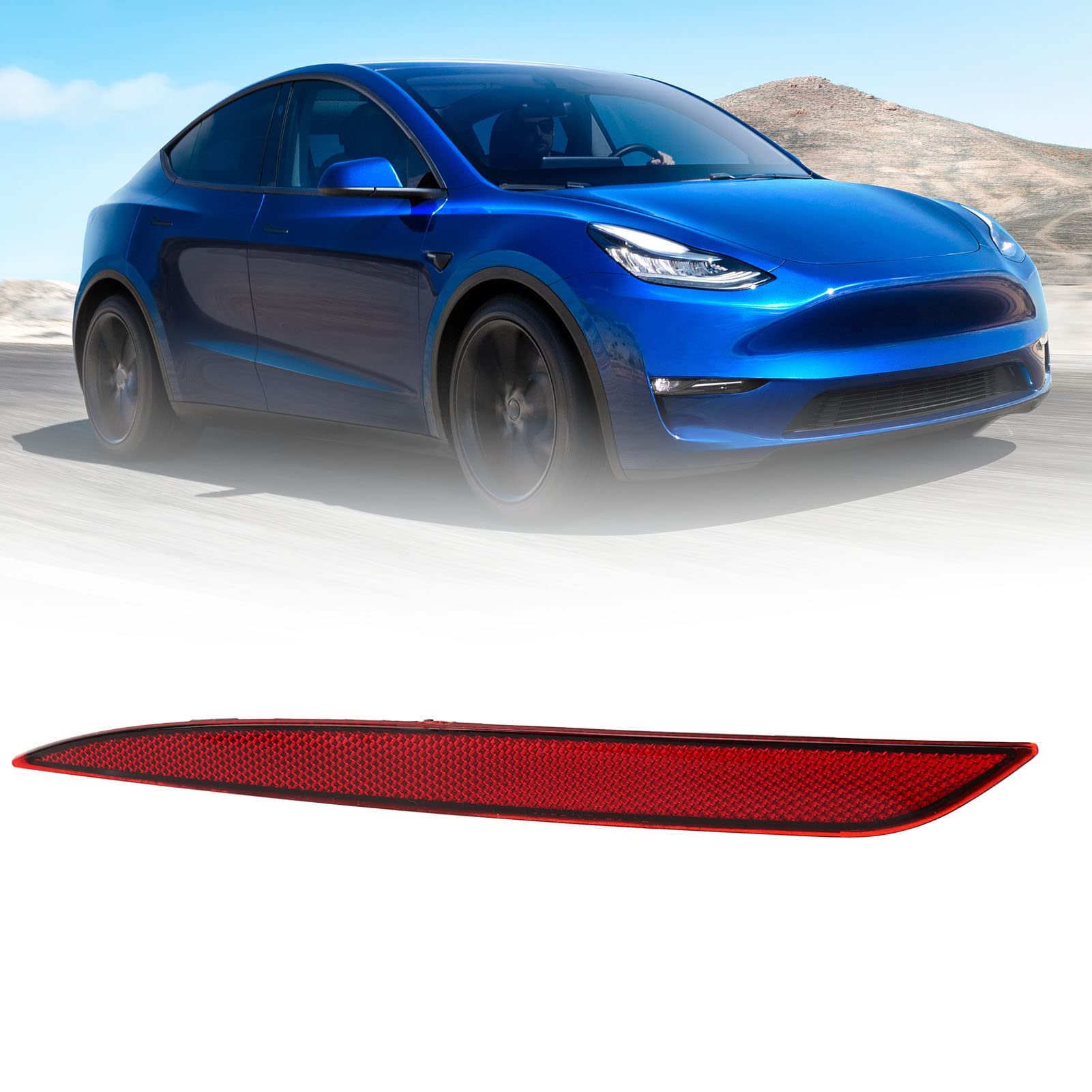 2020-2023 Rear Bumper Red Reflector Marker Lights Lens Trim - Left Side Replacement Part #1034342 00 C - Durable Car Tail Reflector for Improved Night Visibility & Safety