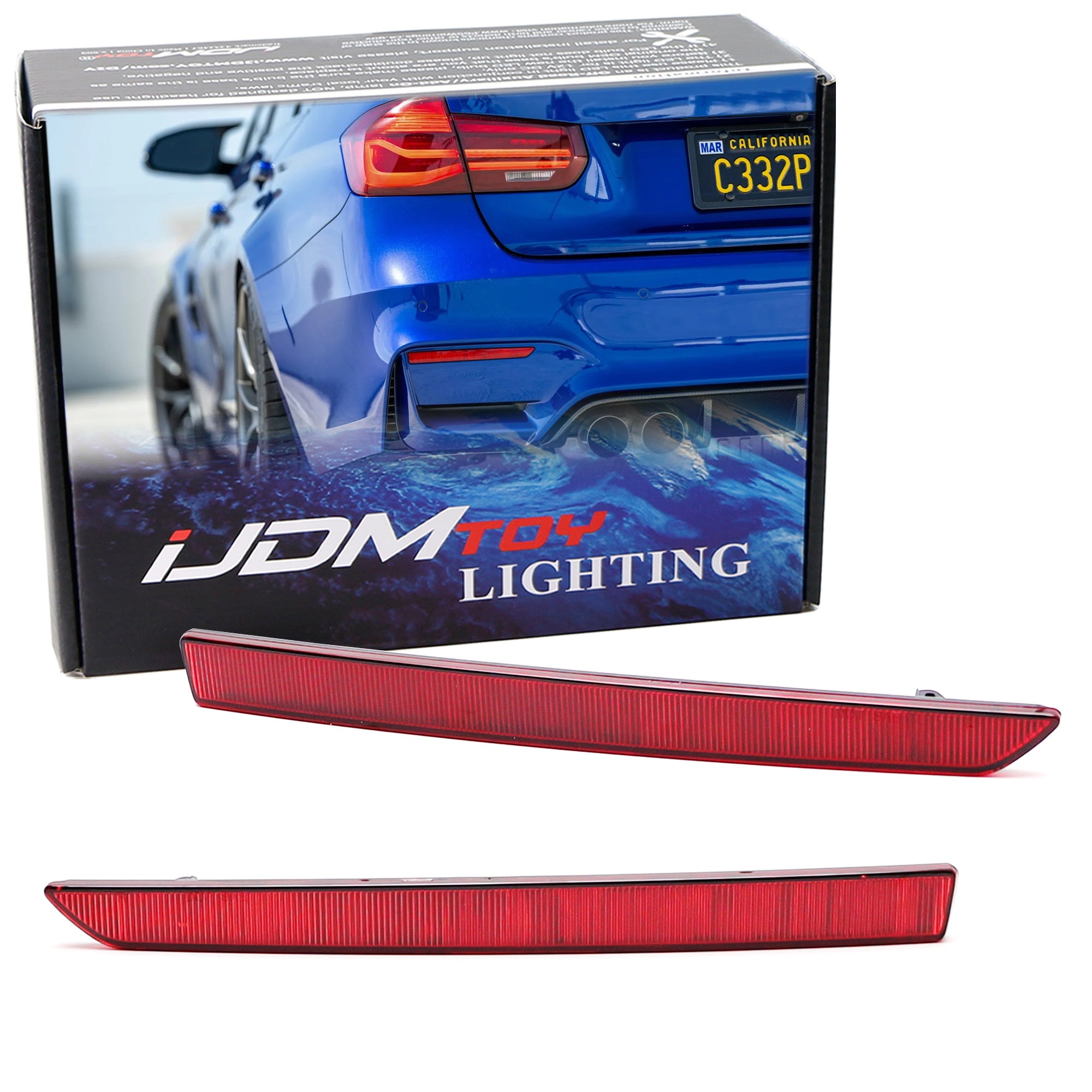 Dark Red Lens Rear Bumper Reflector Replacement Lamps for BMW F80 M3 F82 F83 M4 - High Visibility Safety Lights for Night Driving & Car Customization