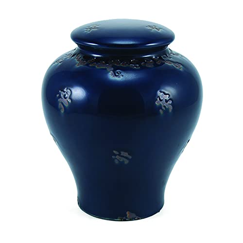 Premium Ceramic Cremation Urn for Adults - Large 200 Cubic Inch Capacity - Twilight Blue Handcrafted Urn for Ashes - Perfect for Memorial Services, Home Display & Funeral Arrangements