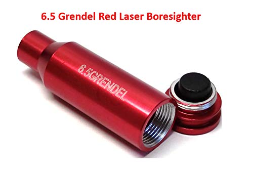 Premium 6.5 Grendel Laser Bore Sight Boresighter - High Accuracy Red Laser for Rifle Calibration (Aluminum Red Finish, Latest Version) - Perfect for Hunting, Target Shooting & Gunsmithing