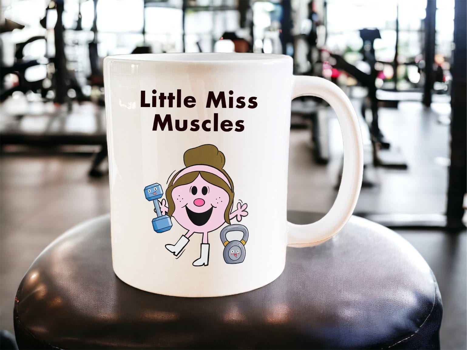 Little Miss Muscles Coffee Mug - Funny Gym & Workout Themed Ceramic Cup - Perfect for Fitness Lovers, Gym Enthusiasts & Weightlifting Gifts