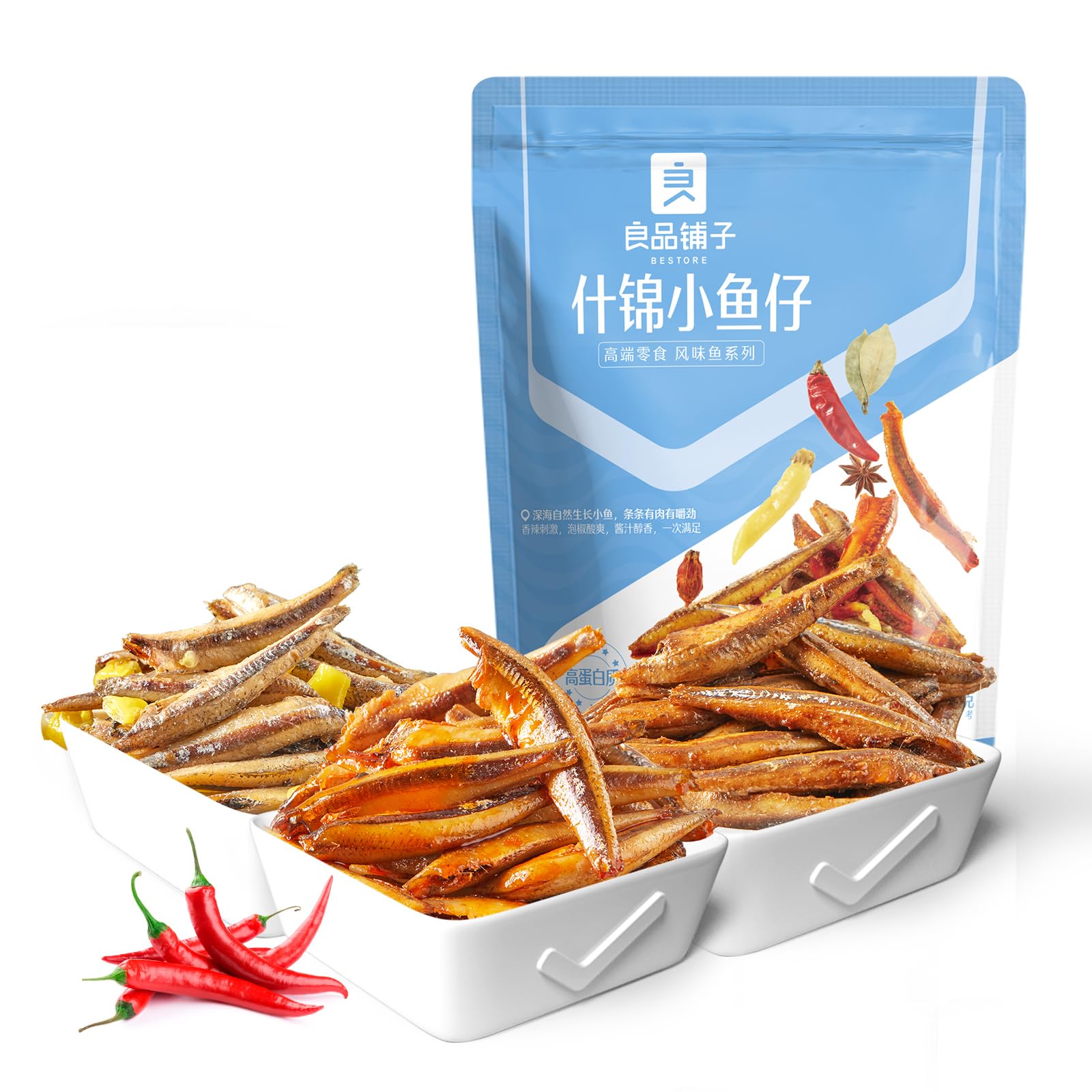 Spicy Fried Fish Sticks - 10.58oz Chinese Seafood Snacks | Crunchy Spiced Fish Snacks for Parties, Movie Nights & Quick Bites