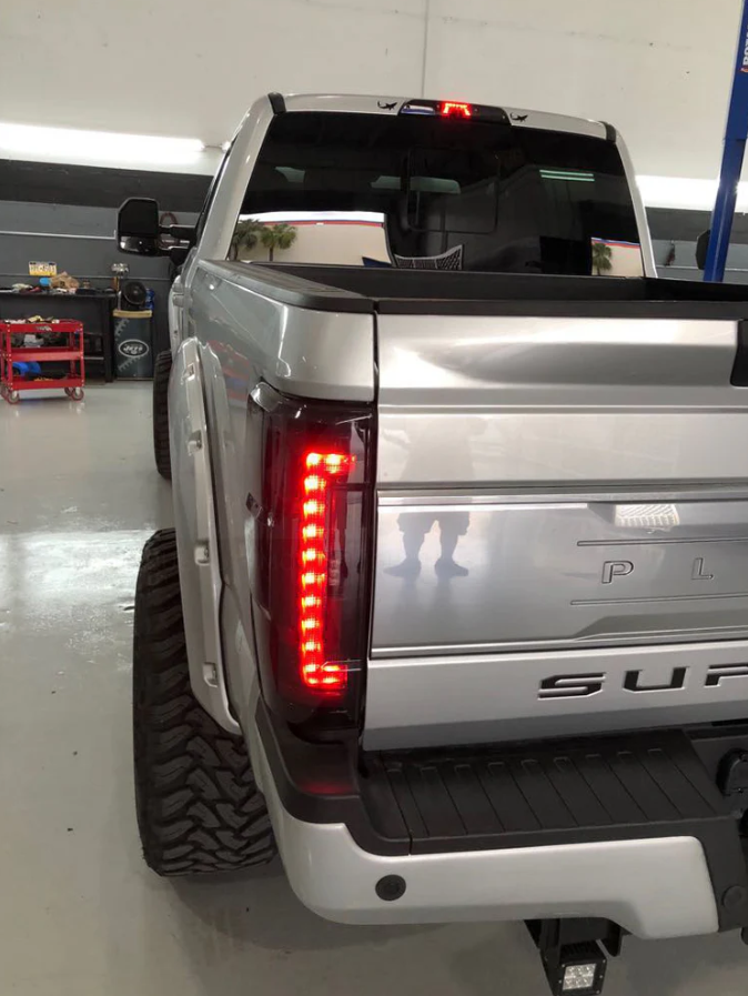 Ford Super Duty F250 F350 F450 F550 2017-2019 LED Tail Lights - Red OLED Replacement for OEM - Upgrade for Trucks, Off-Roading & Night Driving