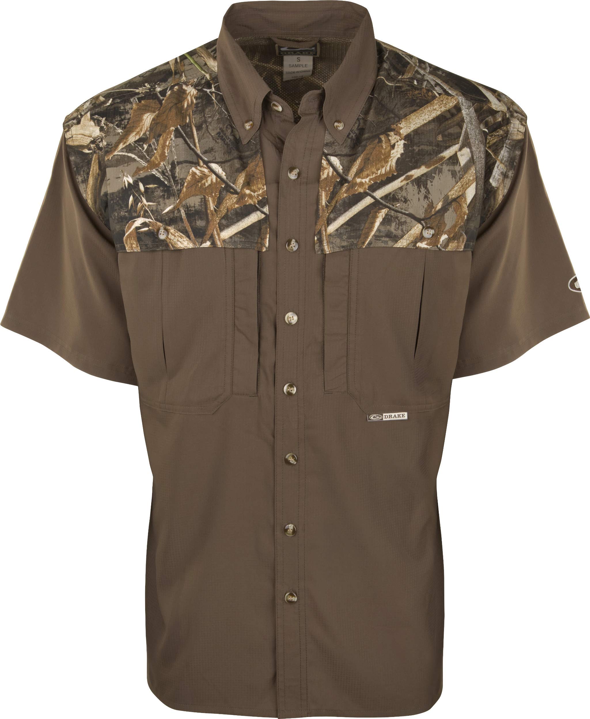 Drake EST 2-Tone Lightweight Wingshooter Short Sleeve MX5 Shirt - Comfortable Hunting & Outdoor Performance Wear for Men