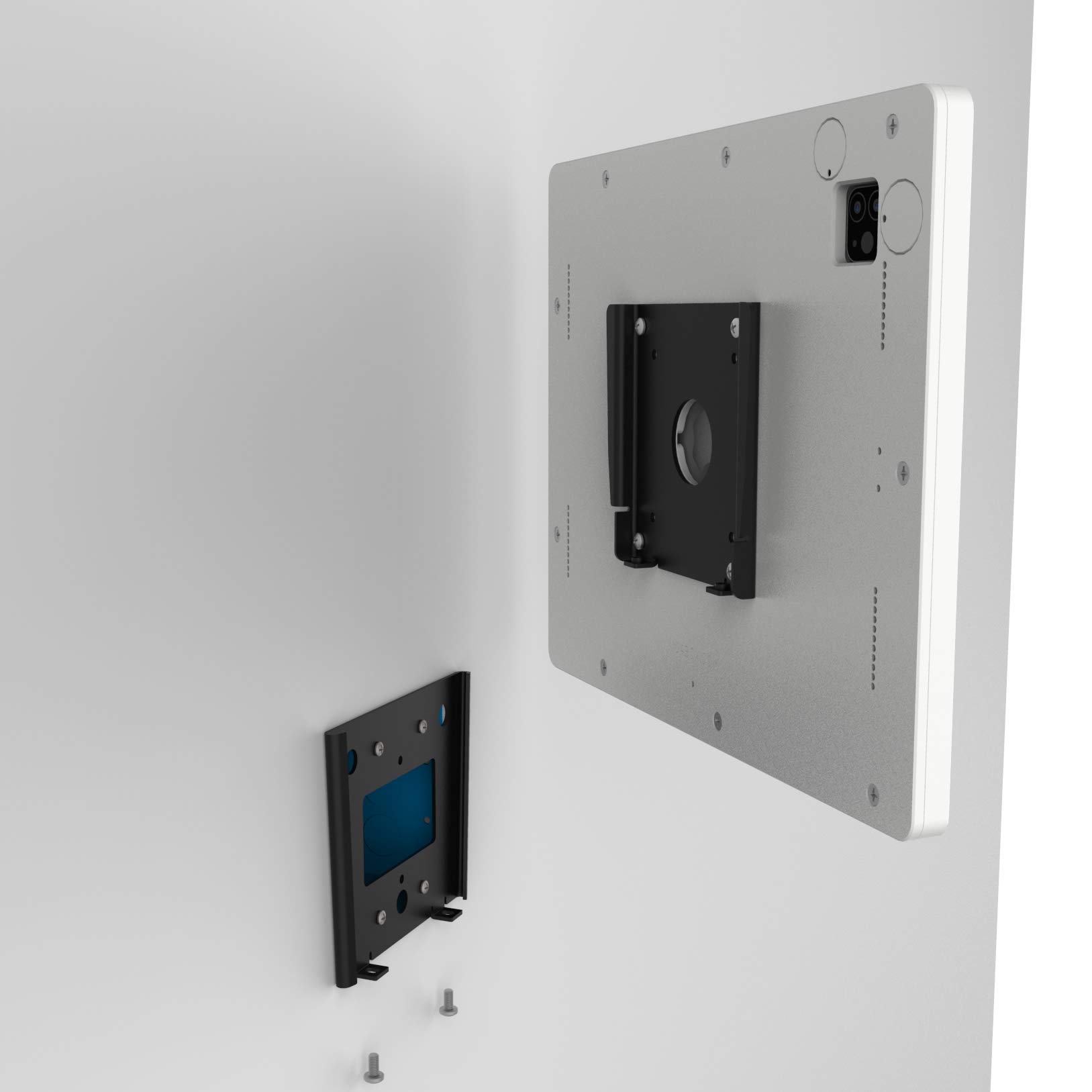 VidaMount White Exposed Rear Camera Enclosure & Fixed VESA Slim Wall Mount Bundle - Compatible with iPad Air 13