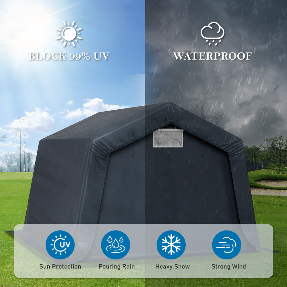 Sophia & William Outdoor Portable Storage Shelter Shed Garage with Vents - Waterproof Carport for Garden, Patio & Vehicle Protection - Perfect for Backyard, Camping & RV Storage