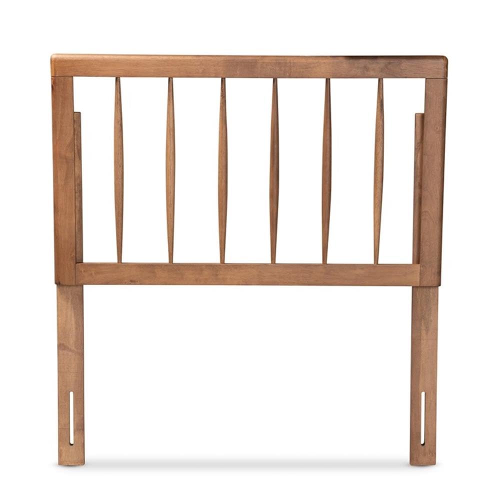 BOWERY HILL Modern Rubber Wood Twin Size Headboard in Walnut - Solid Wood Bed Frame Headboard for Kids, Teens & Guest Rooms - Perfect for Bedroom Decor & Space Saving Solutions