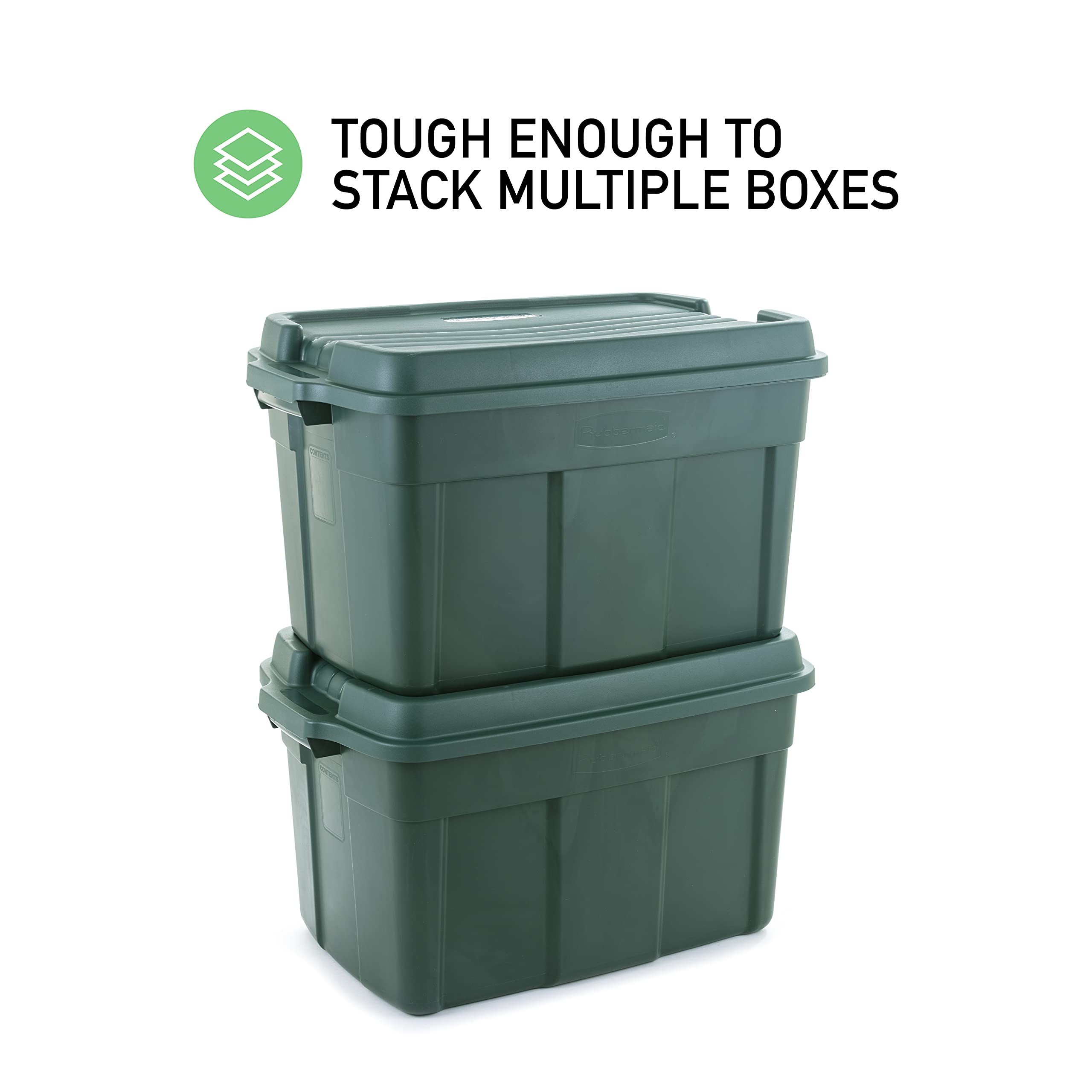 Rubbermaid 3-Pack 37-Gallon High Top Storage Bins - Heavy Duty Plastic Containers for Garage, Basement & Home Organization | Perfect for Seasonal Decor, Sports Gear & Household Items Storage
