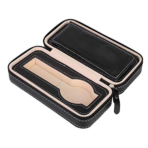 2 Grids Watch Jewelry Box - PU Leather Travel Watch Storage Case with Zipper - Portable Watch Display Organizer for Men & Women - Perfect for Home, Office, Travel and Watch Collector Storage
