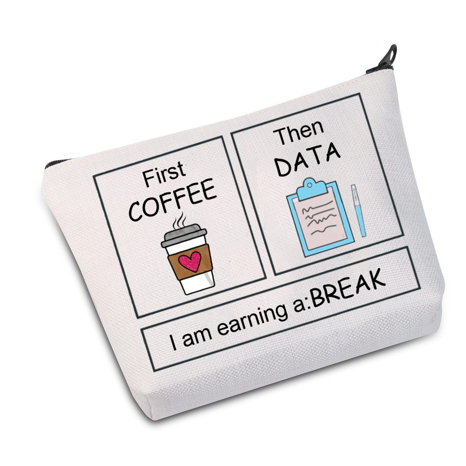 JXGZSO Teacher Zipper Pouch Makeup Bag - BCBA Therapist Gift, Special Education Appreciation Present, Psychologist Thank You Gift (Coffee Design) - Perfect for School Supplies, Teacher Appreciation Week & Therapy Office Organization