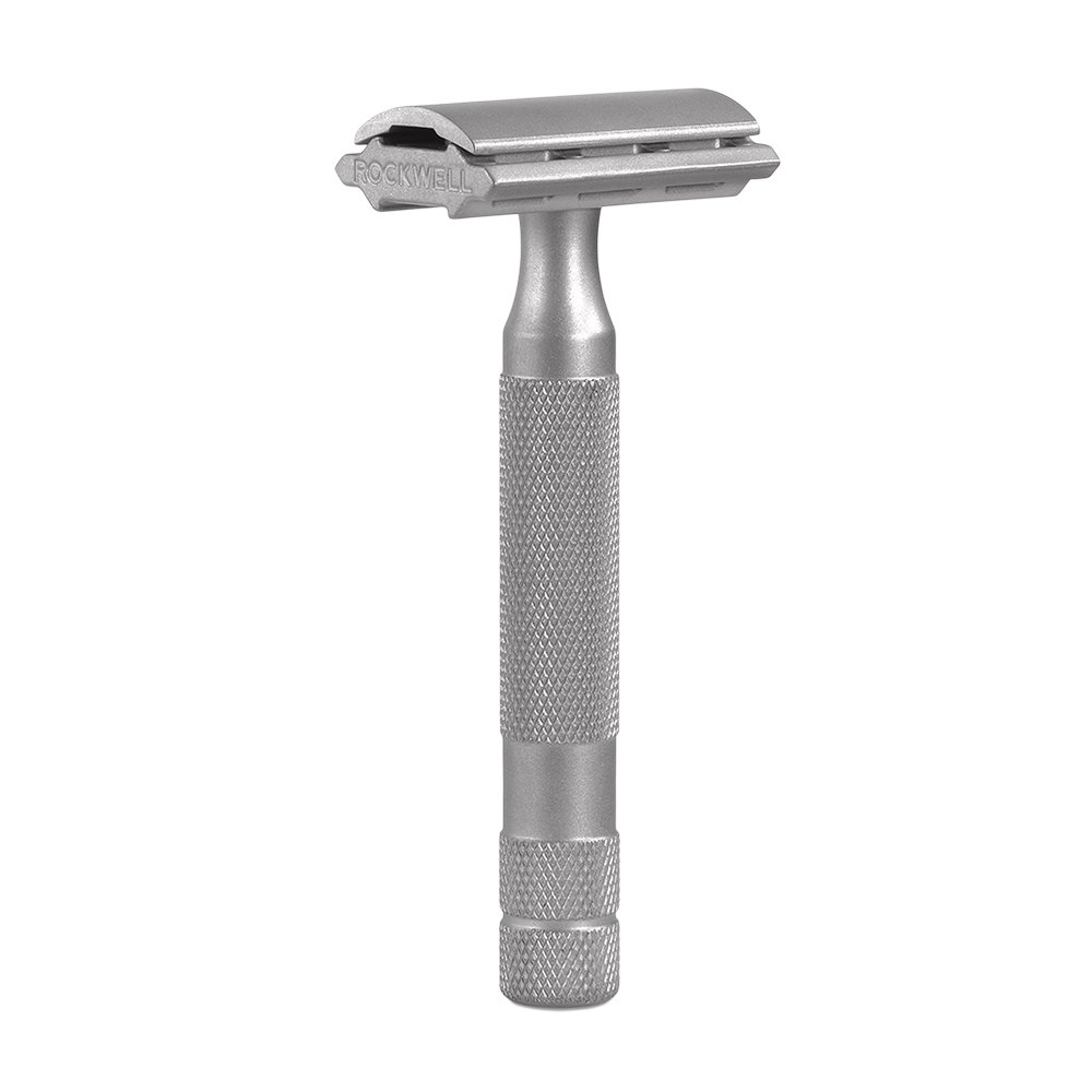 Rockwell 6S Adjustable Safety Razor - Premium Stainless Steel Double Edge Razor with 5 Replacement Blades - Perfect for Men's Wet Shaving & Grooming Routine