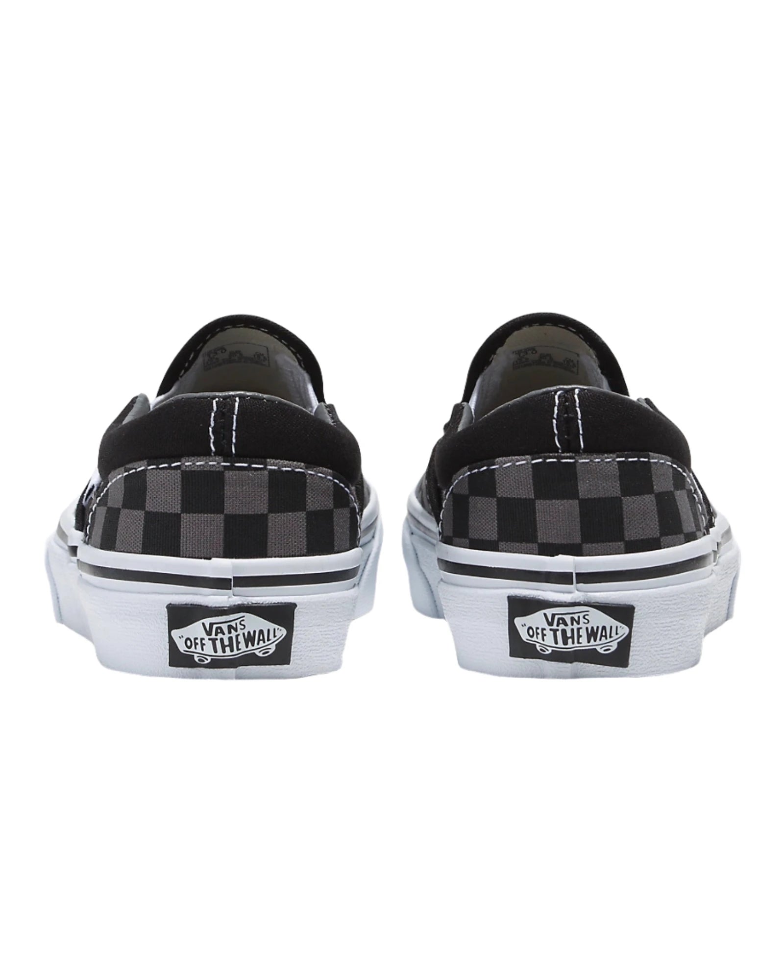 VANS Youth Classic Slip-On Checkerboard Sneakers - Black/Pewter | Comfortable Casual Shoes for Boys & Girls | Perfect for School, Skateboarding & Everyday Wear