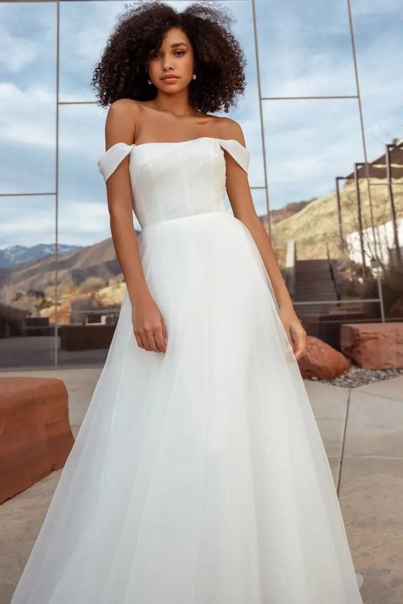 Jenny Yoo Bronte Wedding Gown - Elegant A-Line Bridal Dress for Church Ceremony & Romantic Beach Weddings