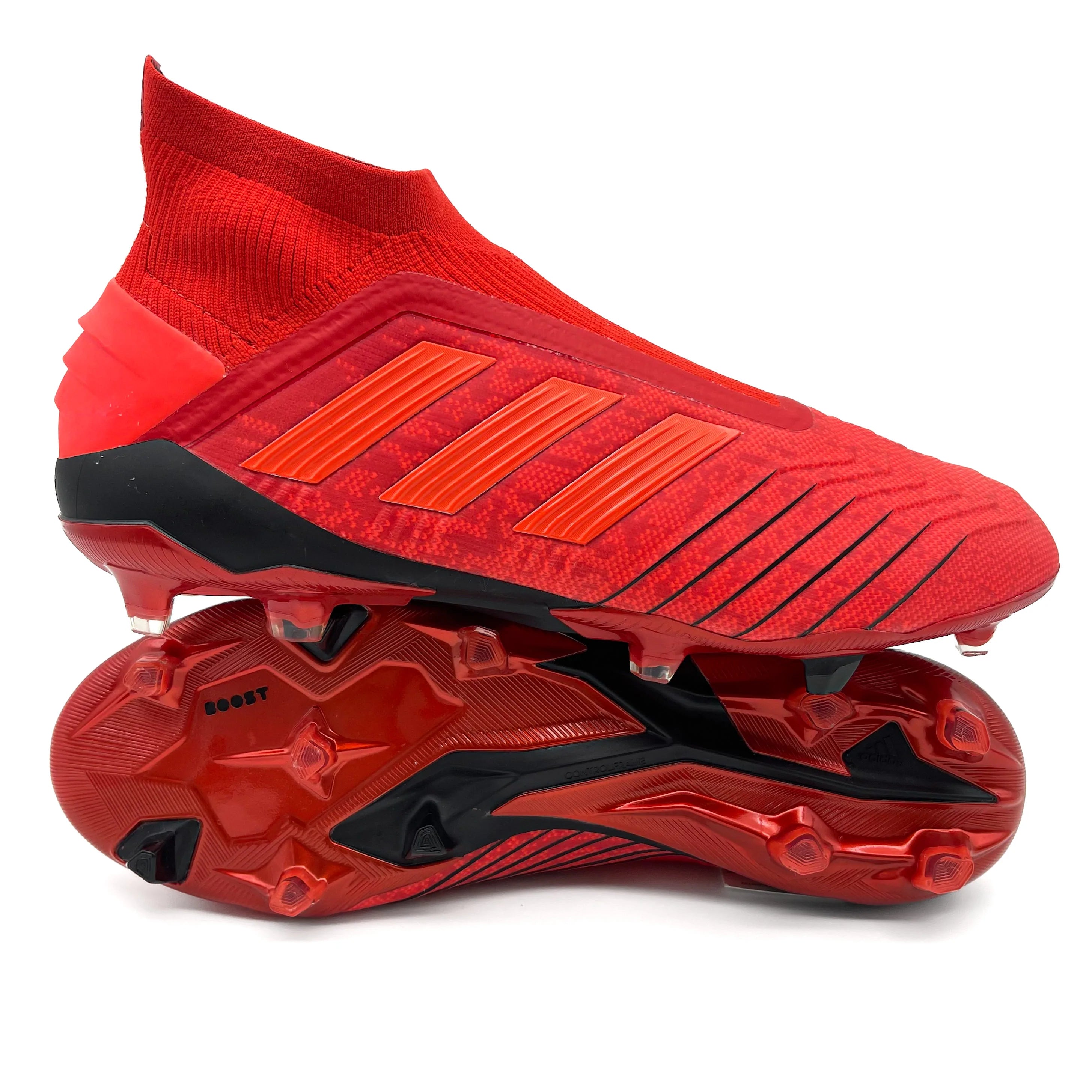 Adidas Predator 19+ FG Soccer Cleats - Men's Football Shoes in Action Red | Firm Ground for Outdoor Matches & Training