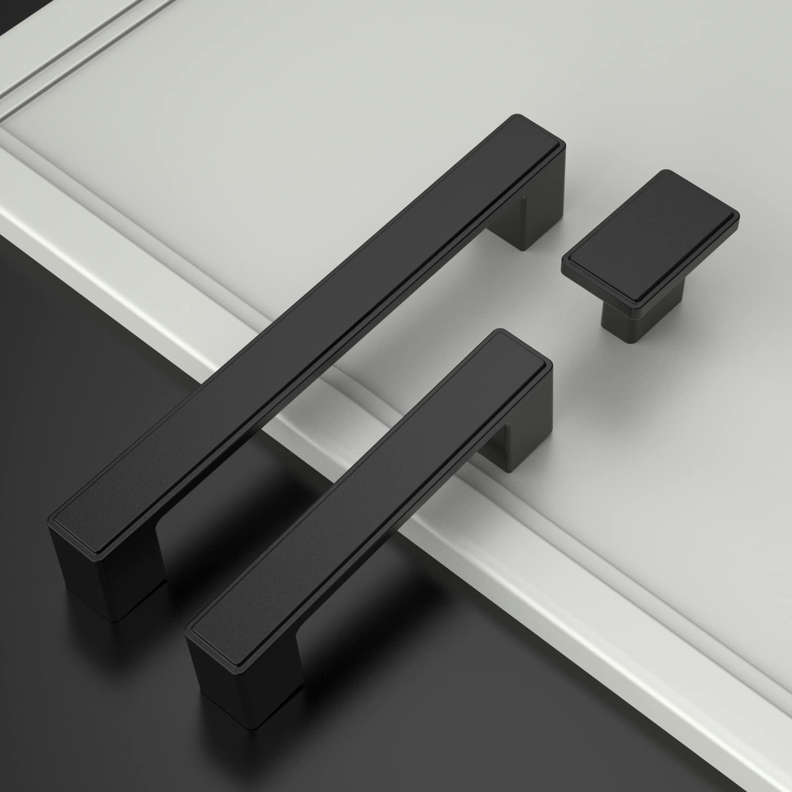 Asidrama 10 Pack 3 Inch (76mm) Matte Black Kitchen Cabinet Handles - Black Cabinet Pulls & Drawer Handles for Kitchen, Cupboard, Dresser - Durable Cabinet Hardware for Home & Office Use