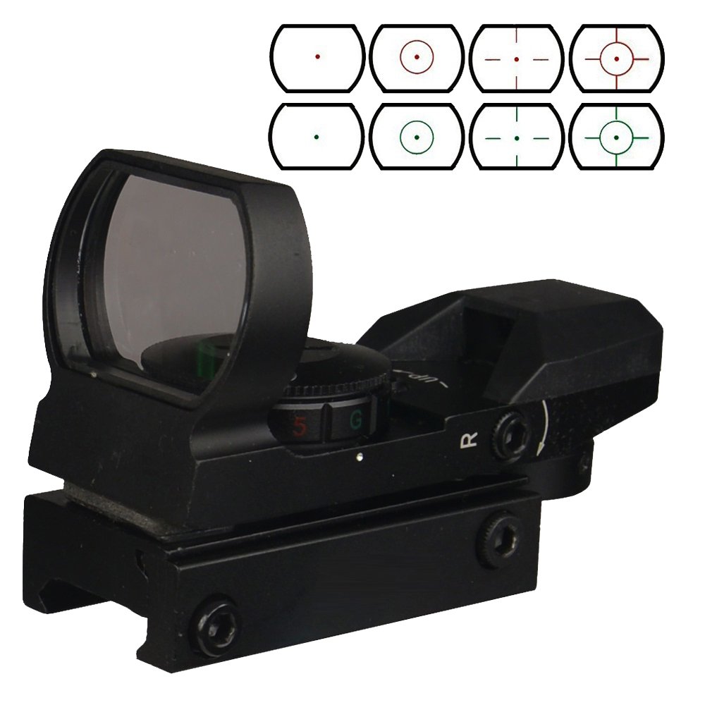 Heavy Duty CQB Red Dot Reflex Sight with Red & Green Illumination - 4 Reticle Options for Pistols, Rifles & Shotguns | Perfect for Tactical Shooting, Hunting & Home Defense