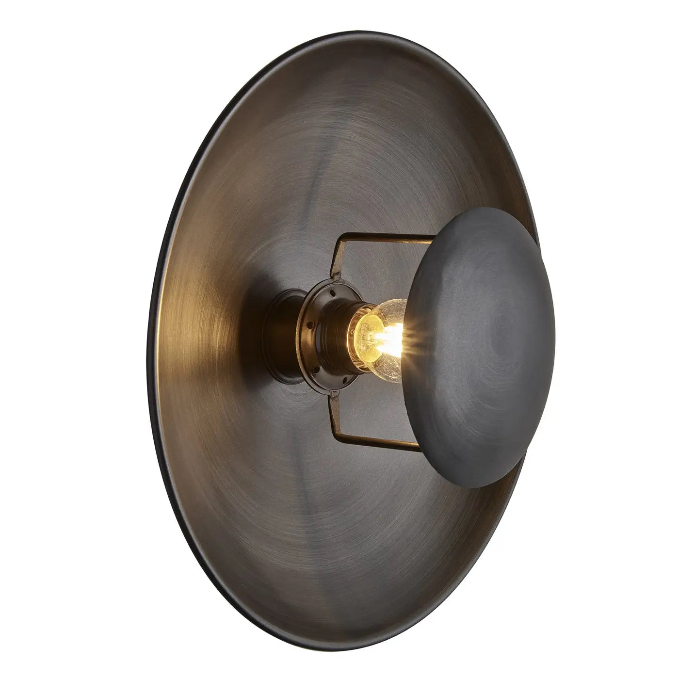 Boston Round Metal Diffuser Wall Light - Vintage Industrial Style with Multiple Finishes - Perfect for Living Room, Bedroom & Hallway Lighting