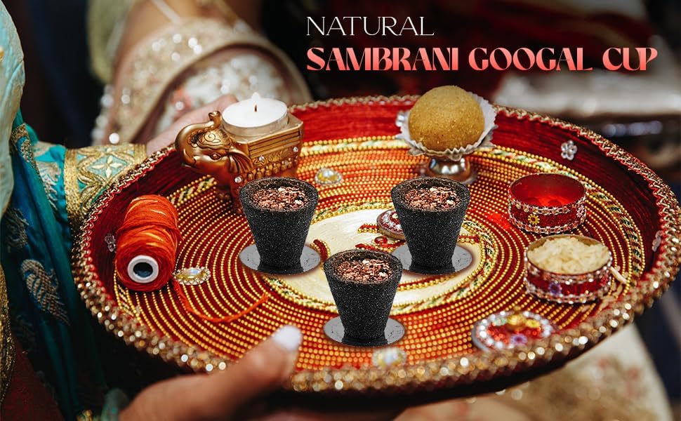 Zed Black Sambrani - Natural Guggal Incense Cups for Pooja & Havan | Pure Dhoop for Home Worship & Festivals (Pack of 3) | Perfect for Daily Prayer, Meditation & Spiritual Cleansing