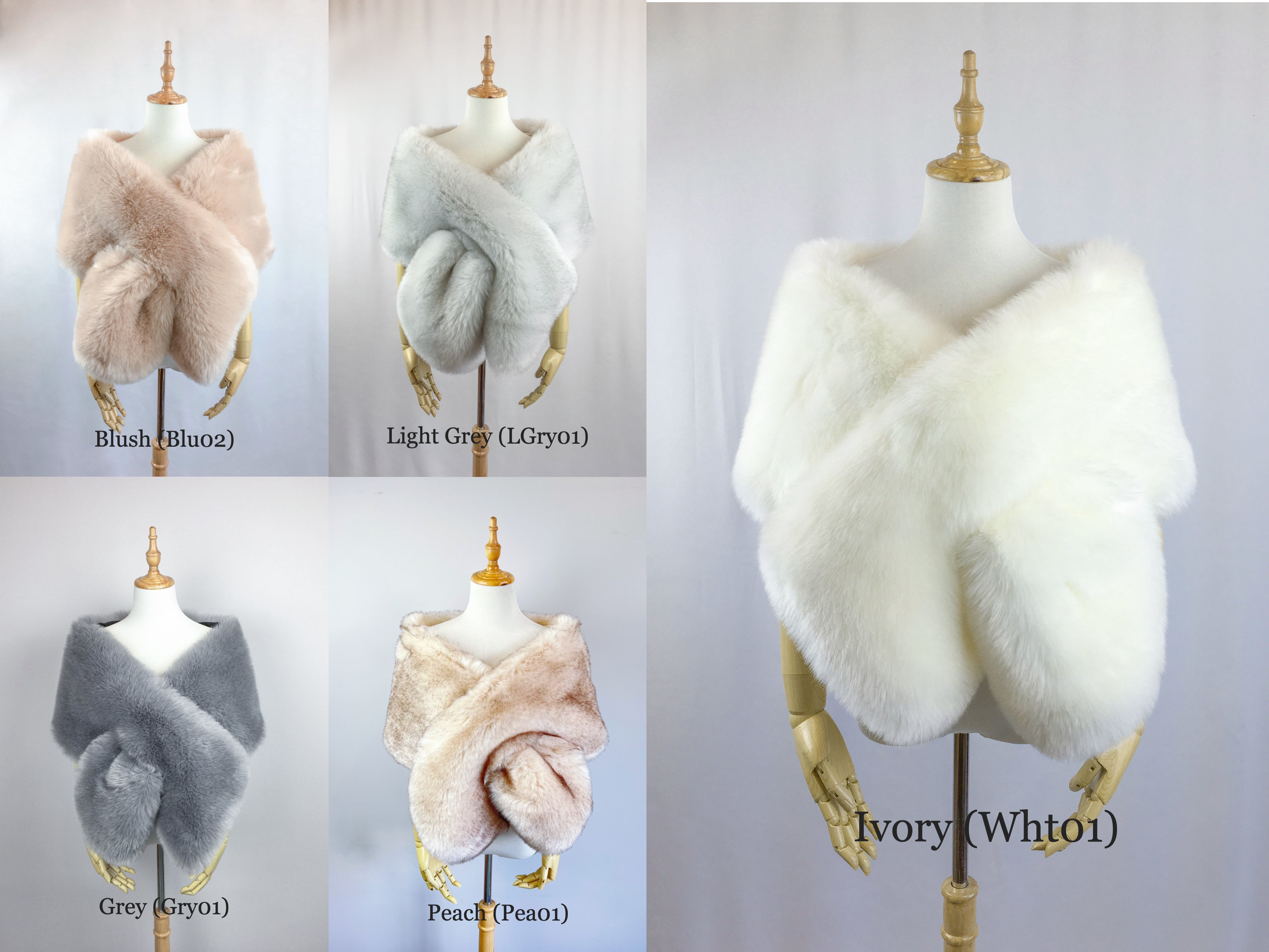 Blush Peach Fur Shawl Wrap - Soft & Luxurious Winter Fashion Accessory for Women | Perfect for Parties, Weddings & Evening Outfits (Lilian Pea01)
