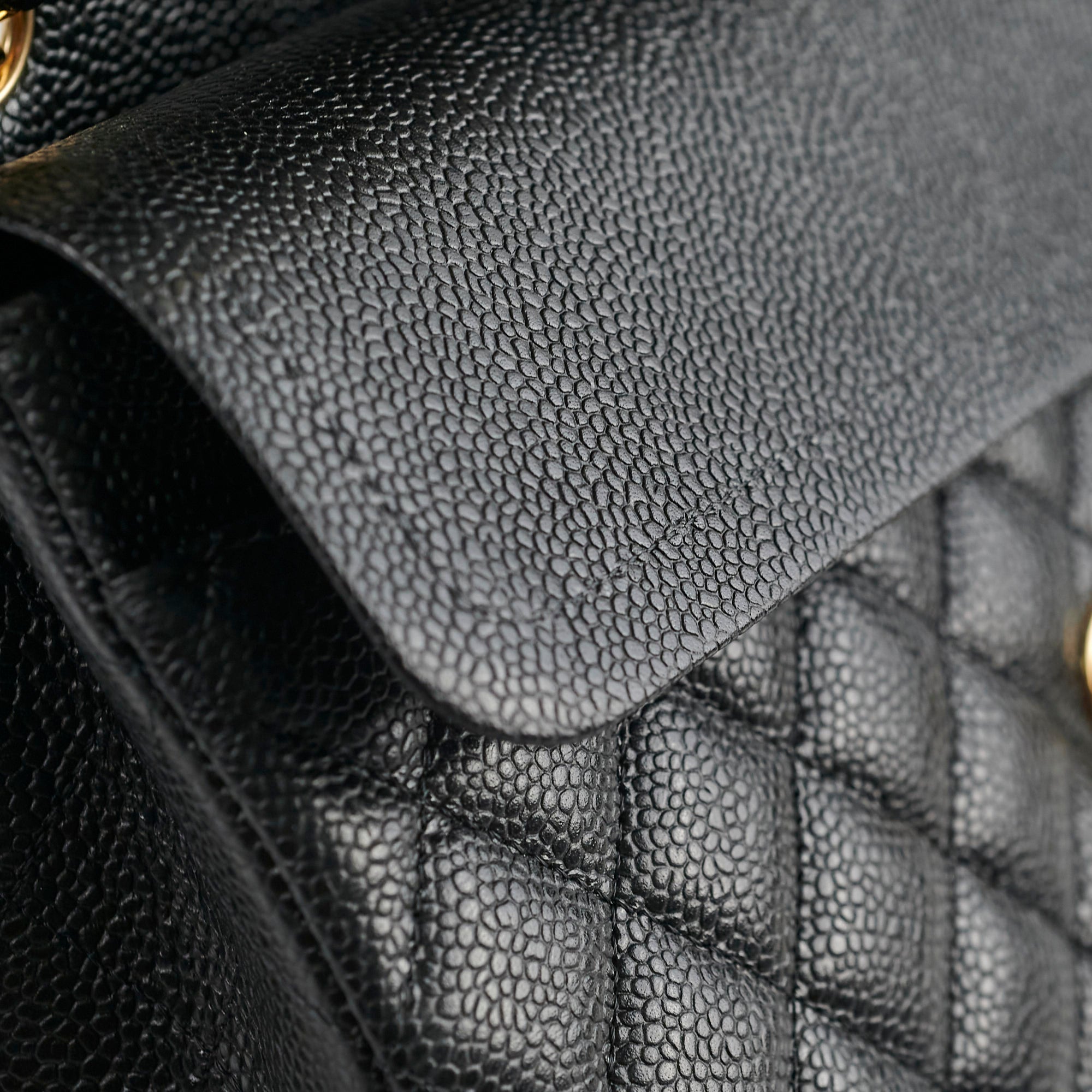 Chanel Medium/Large Double Classic Flap Bag in Black Caviar Leather - 31 Series | Luxury Handbag for Women, Perfect for Work, Evening Events & Everyday Use