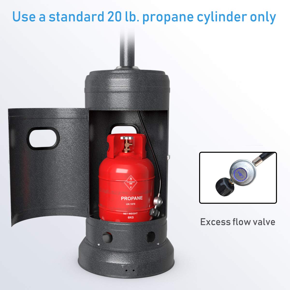 Tangkula 48000 BTU Outdoor Propane Patio Heater with Wheels & Cover - 87