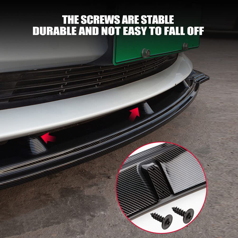 2017-2023 Tesla Model 3 Front Bumper Lip Spoiler - ABS Gloss Carbon Fiber Chin Splitter Protector | Enhances Aerodynamics & Sporty Look | Perfect for Car Enthusiasts & Performance Upgrades