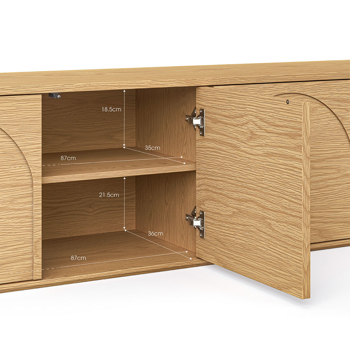 Modern Aurora 4-Door TV Stand with Storage - Solid Wood Entertainment Center for Living Room, Bedroom & Home Theater Setup